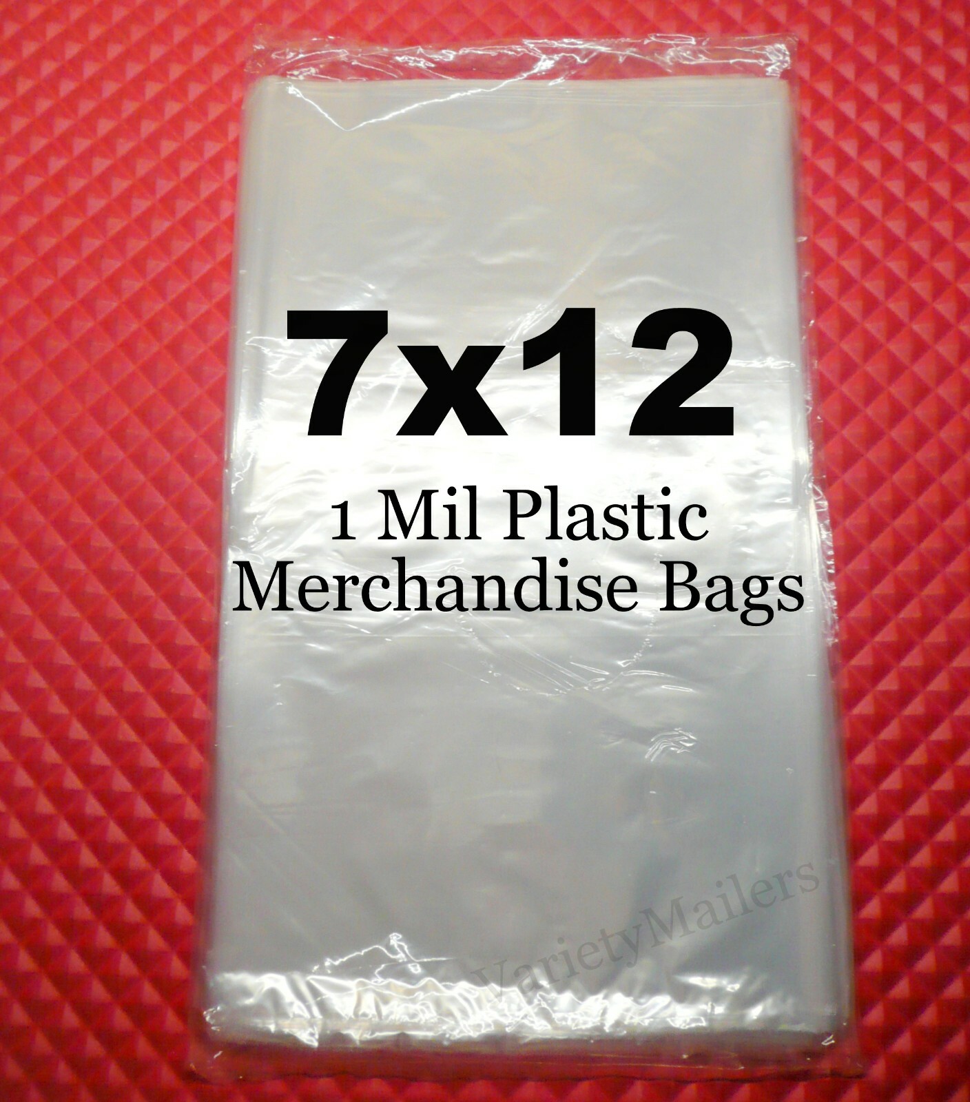 100 Plastic Merchandise Bags 7”x 12” Clear 1 Mil Product Bags 7×12