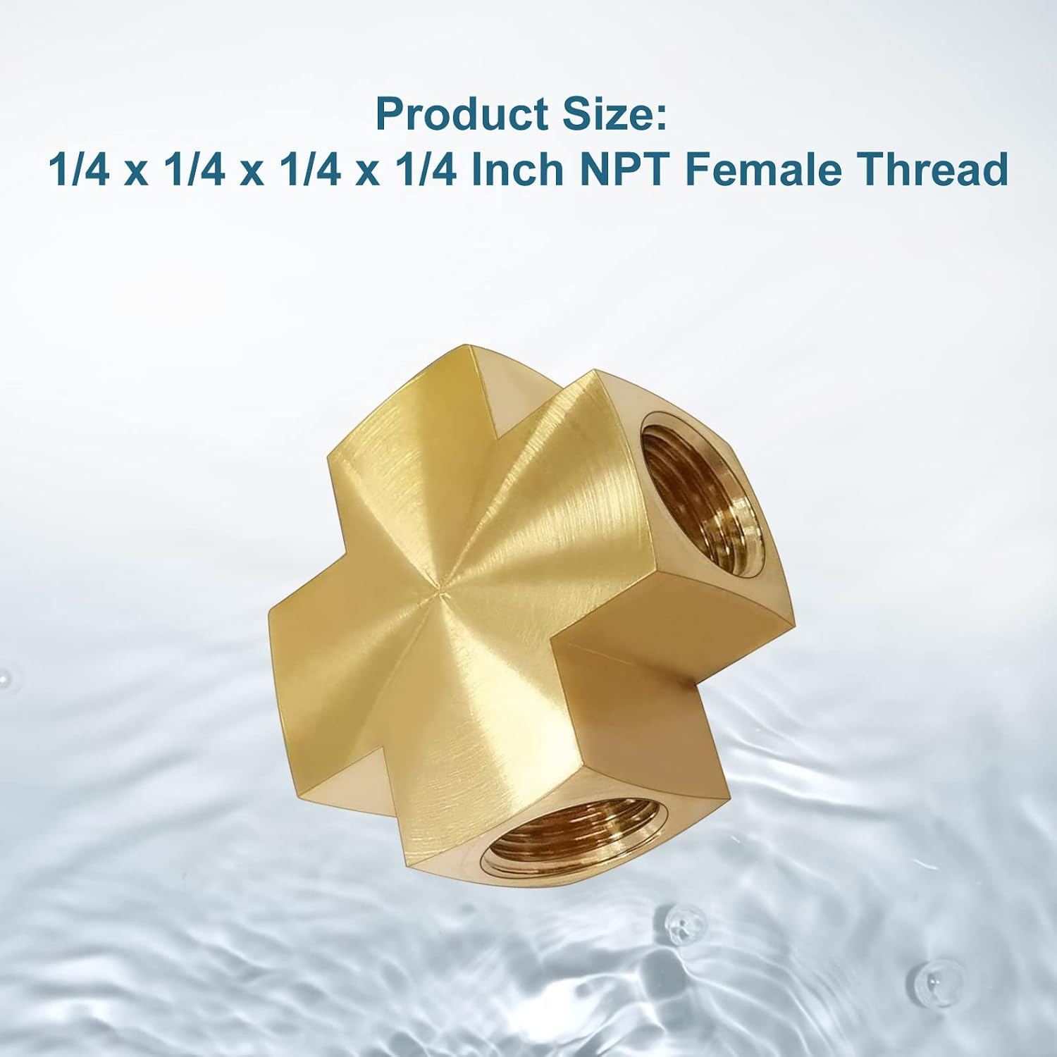 1/4 X 1/4 X 1/4 X 1/4 Inch NPT Female Thread Cross Pipe Fitting Barstock Cross