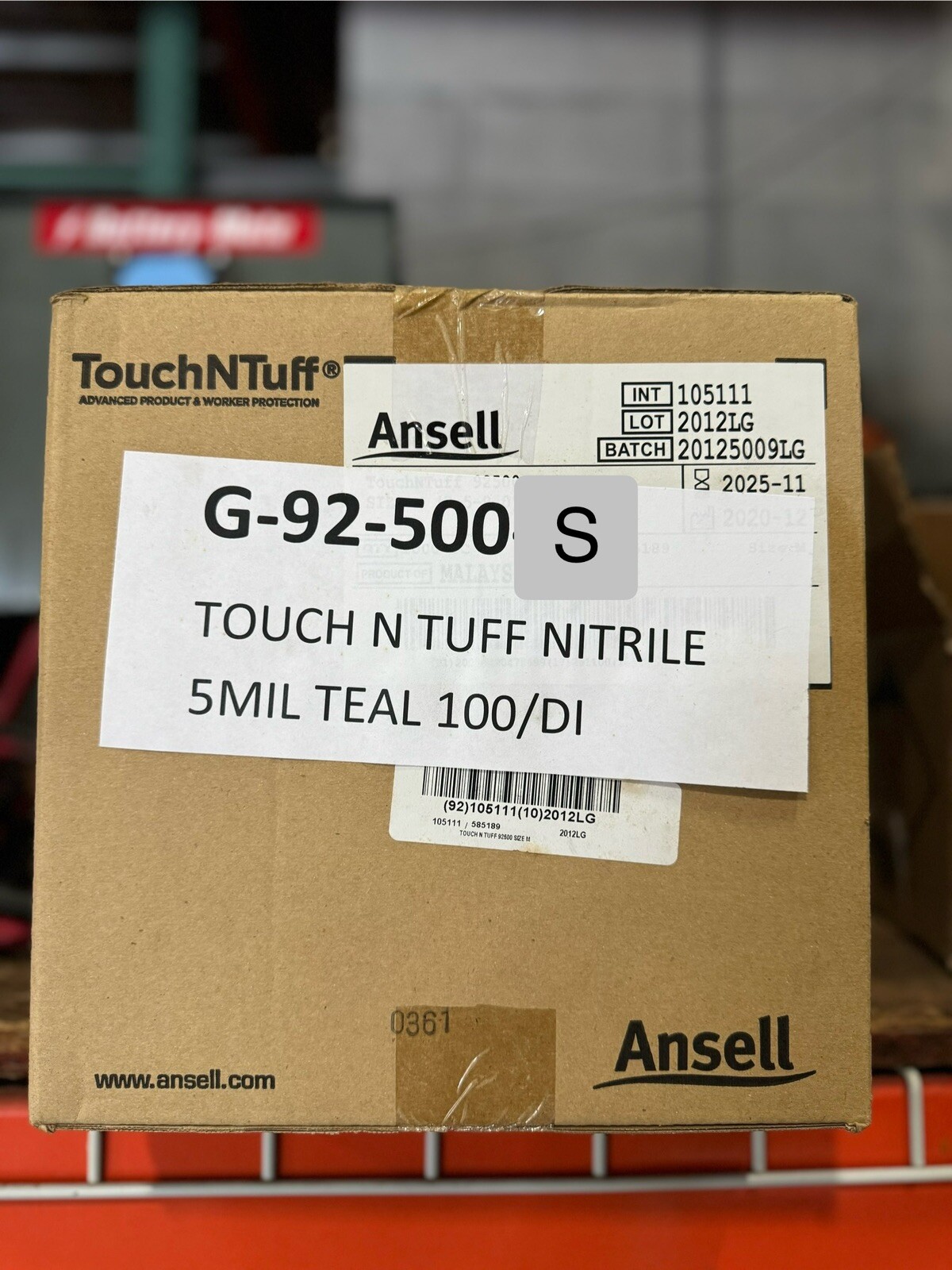 Ansell 92-500 Touchntuff, Disposable Nitrile Gloves * SMALL *CASE*