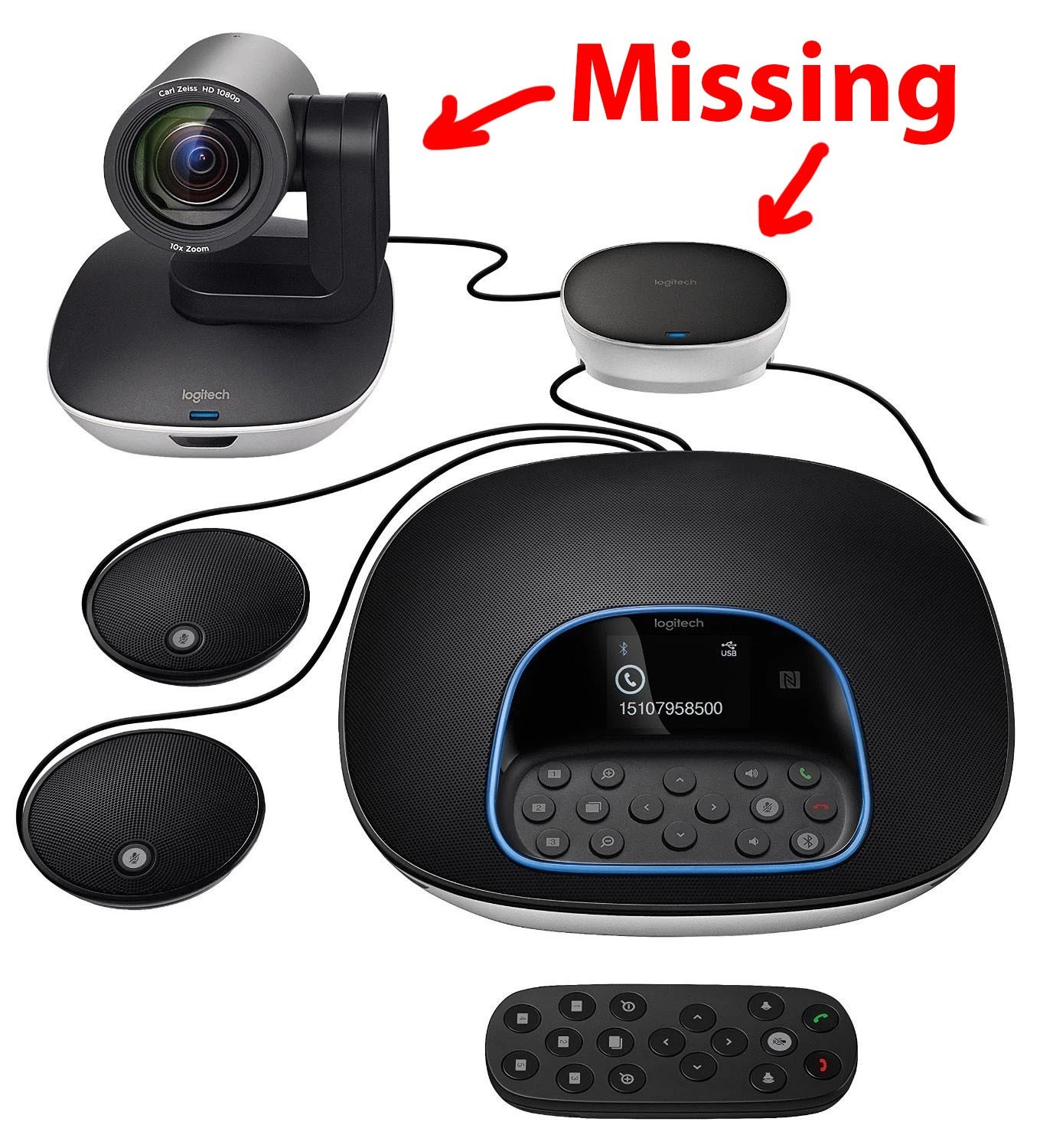 Logitech Group Video Conferencing Bundle with Expansion Mics 960-001060