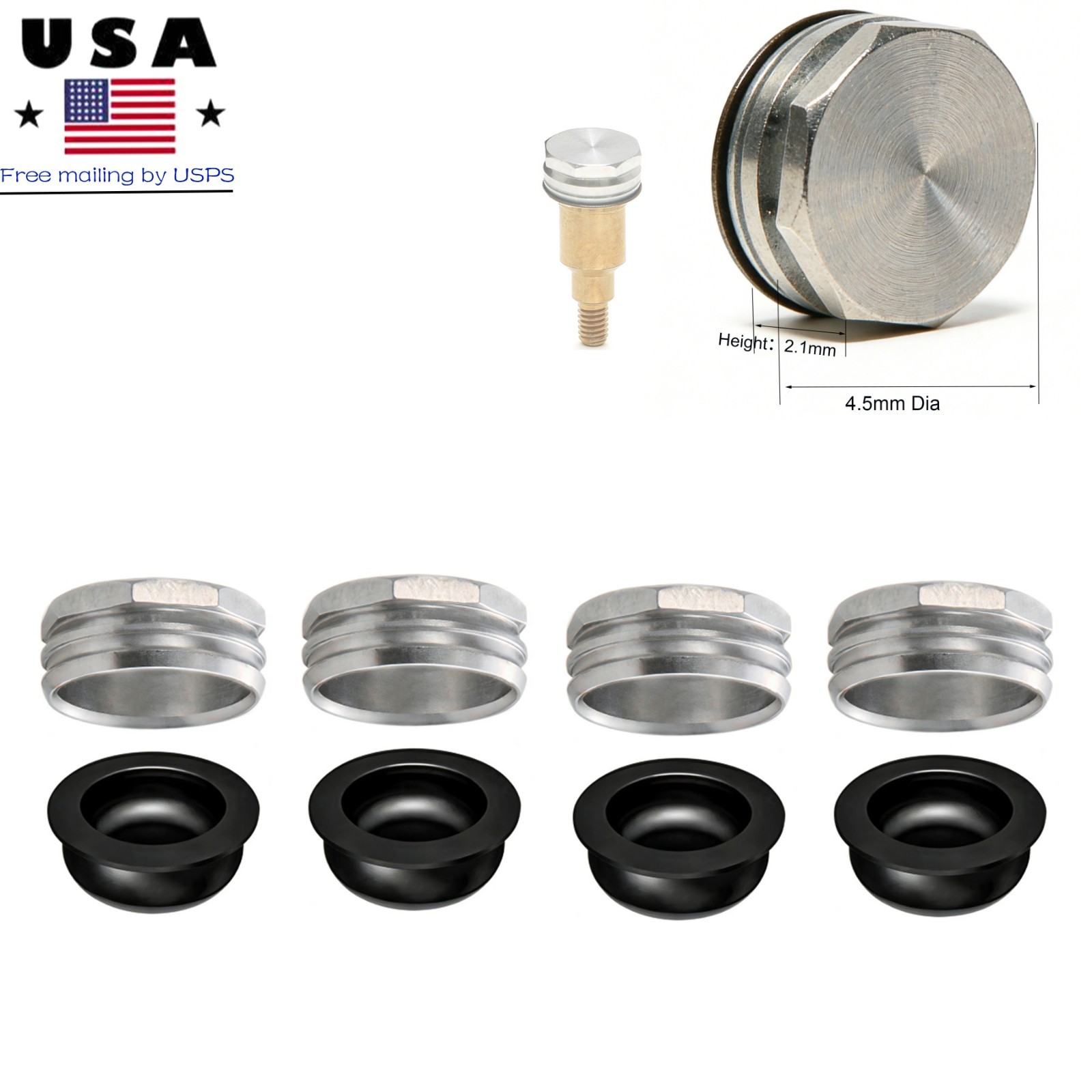 4Pcs Dental Fit Zest Locator Male Cap Inserts Overdenture Attachment Replacement