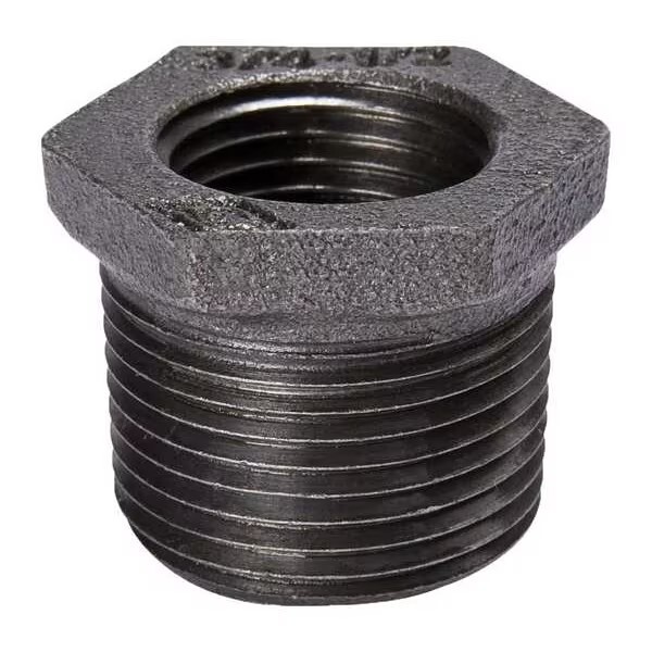 6″ MNPT x 4″ FNPT Hex Reducing Bushing Blk Malleable Iron MI12151341BMI