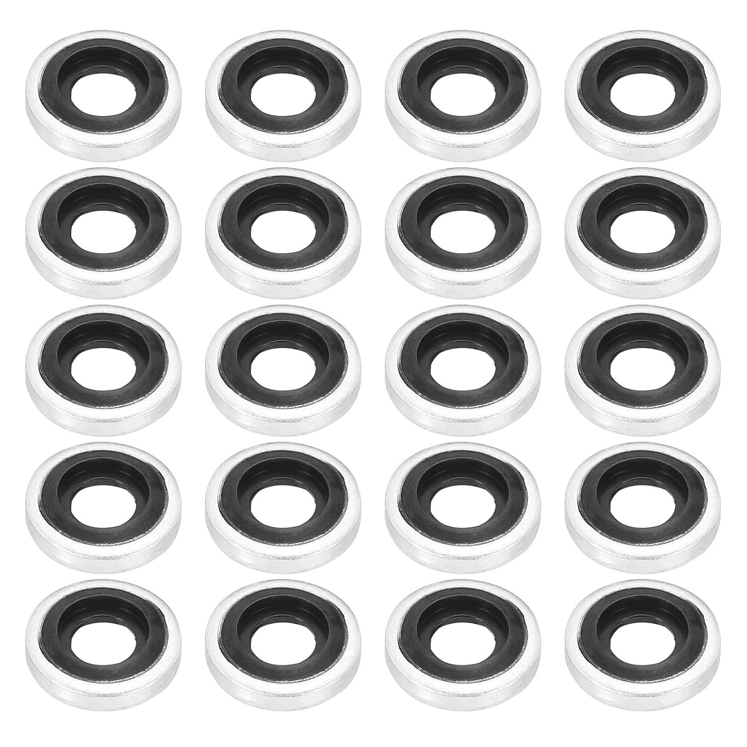 Pack of 50 Bonded Sealing Washers M6 Carbon Steel Nitrile Rubber Gasket DIY