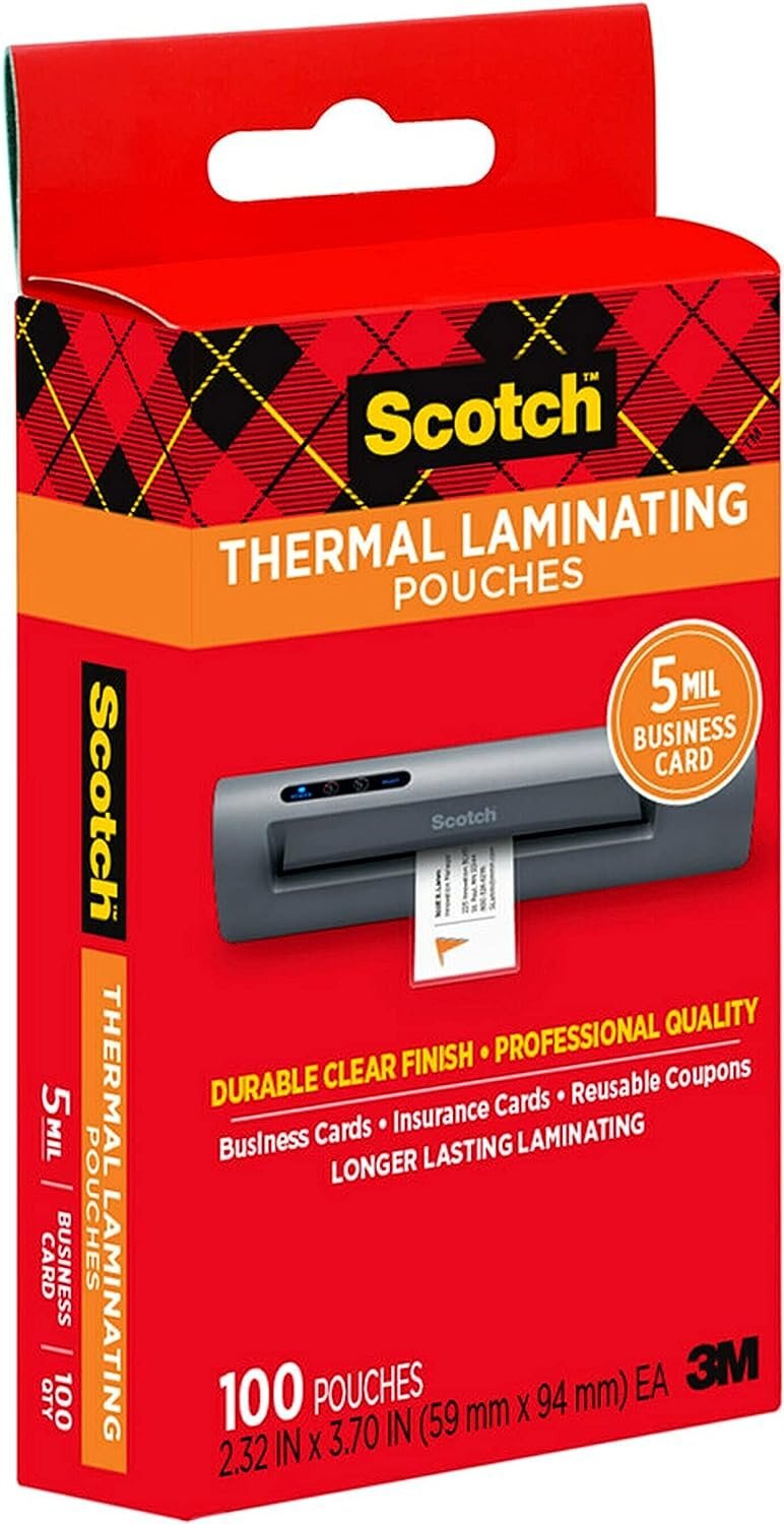 Scotch Thermal Laminating Pouches, 100 Count, Clear, 5 mil., Laminate…
