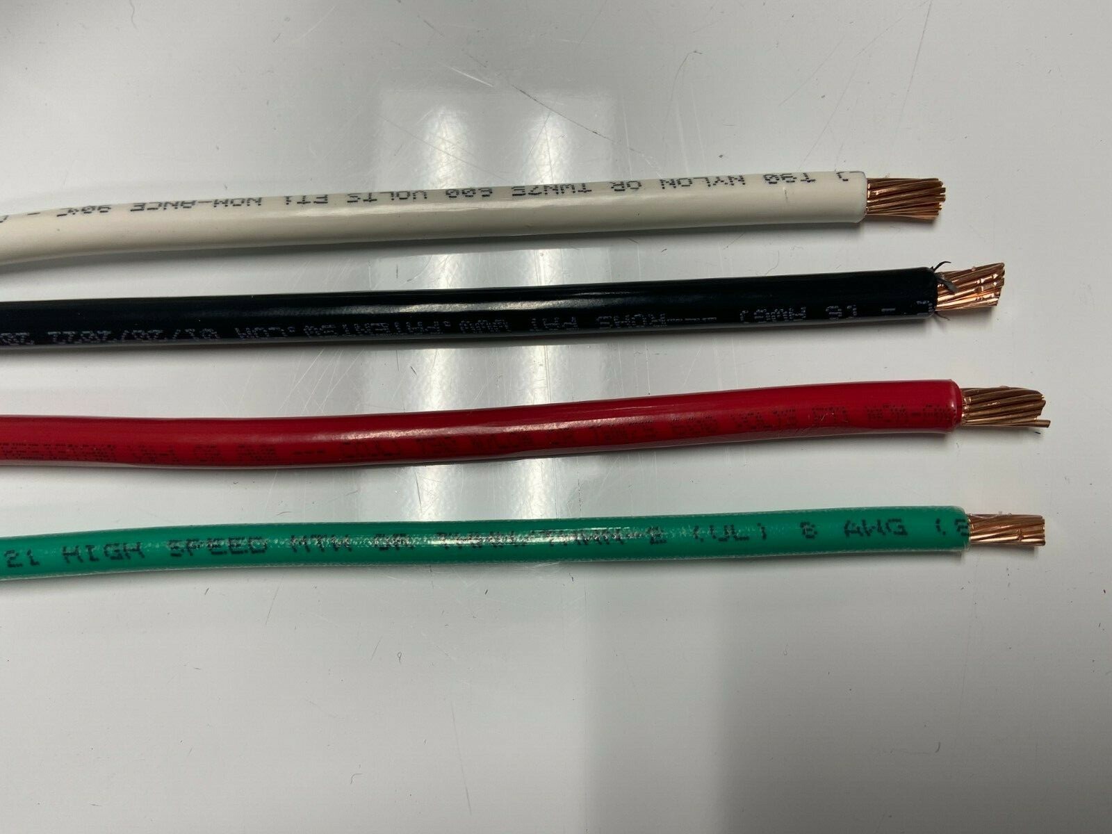 35′ EA THHN THWN 6 AWG GAUGE BLACK WHITE RED COPPER WIRE + 35′ 8 AWG GREEN
