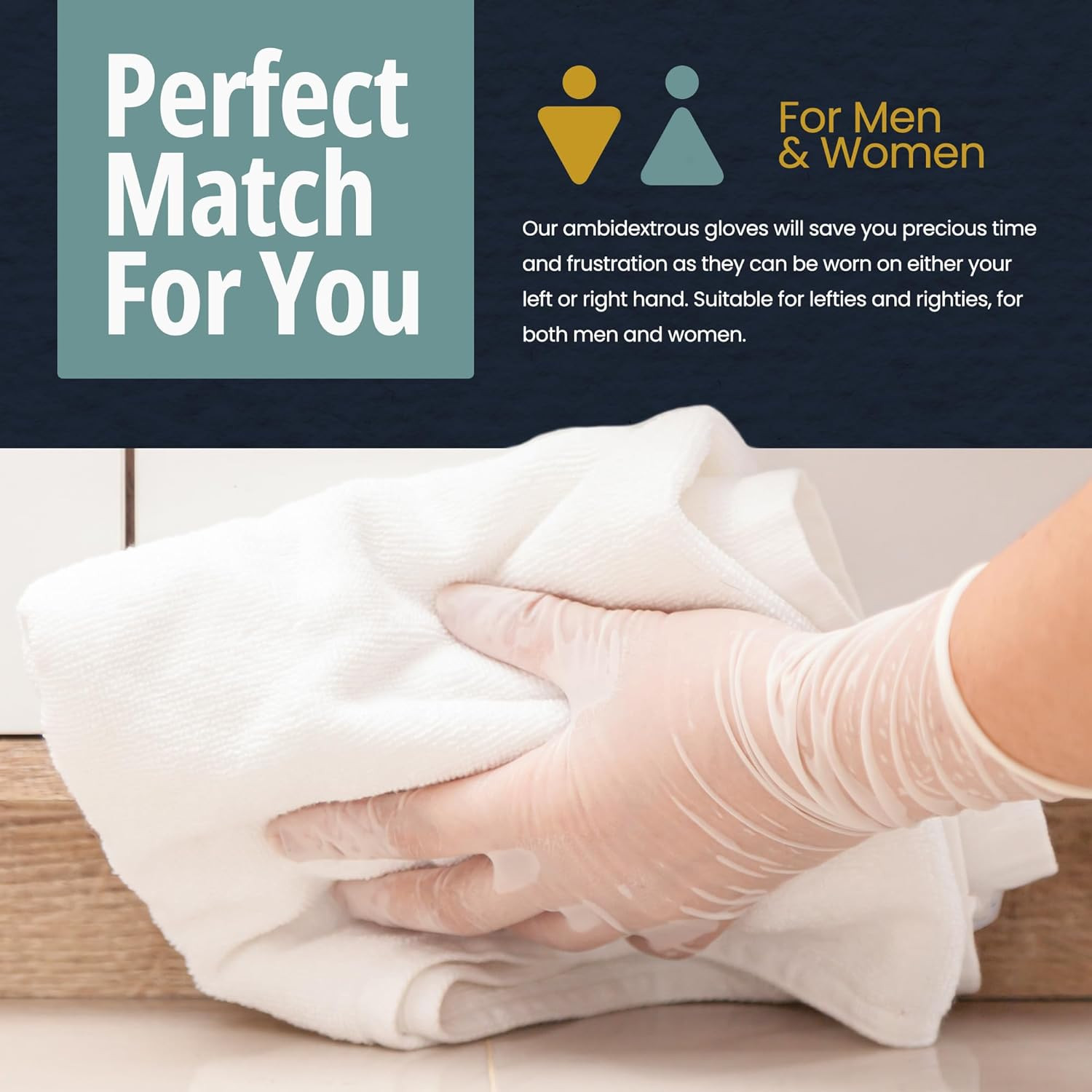 MED PRIDE Vinyl Medical Exam Gloves,Powder & Latex-Free, Medium,100-Count