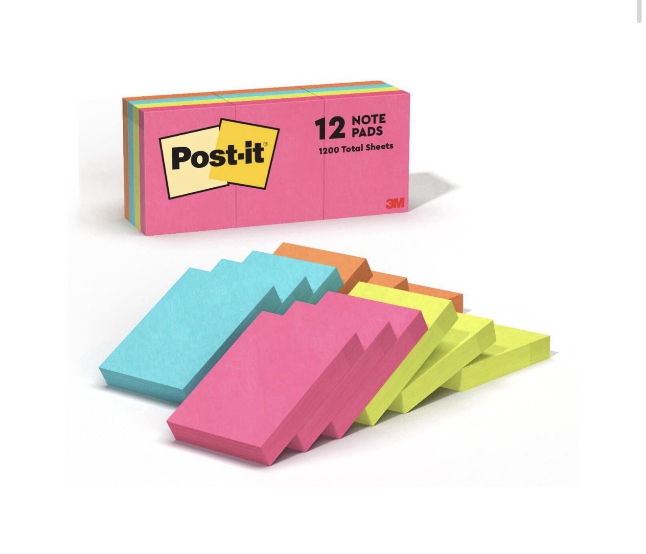Post-it Notes 1.38×1.88 Poptimistic Collection 12 Pads 1200 Sheets New
