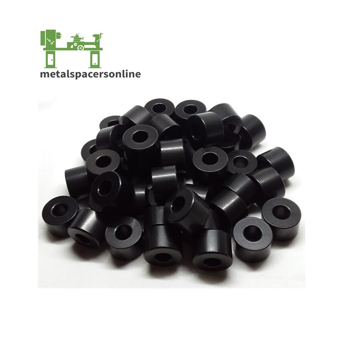 Black Anodized Aluminum Spacer Bushing 3/4″ OD x 1/4″ ID–Fits M6 or 1/4″ Bolts