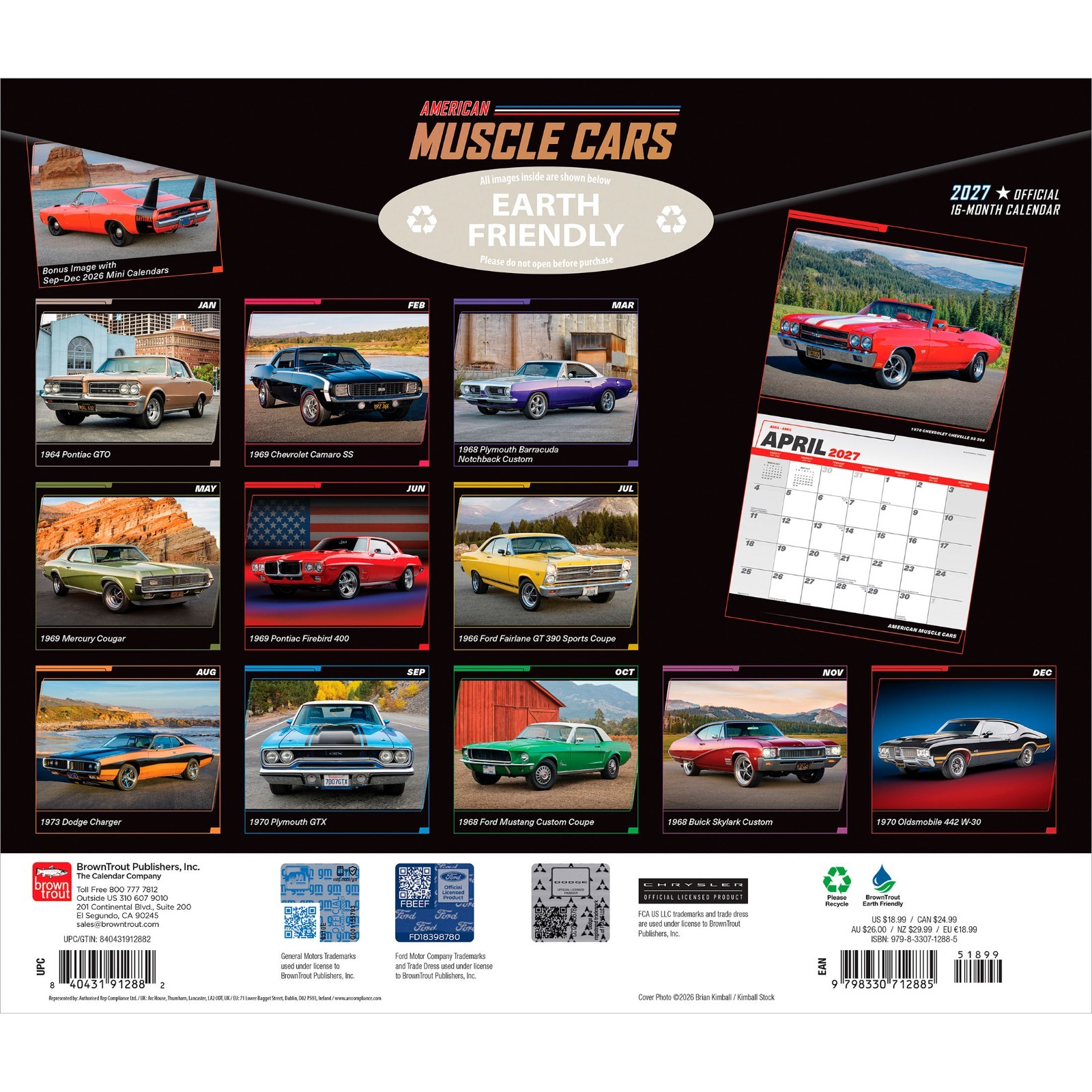 American Muscle Cars OFFICIAL | 2027 14×24″ (Hanging) Deluxe Wall Calendar