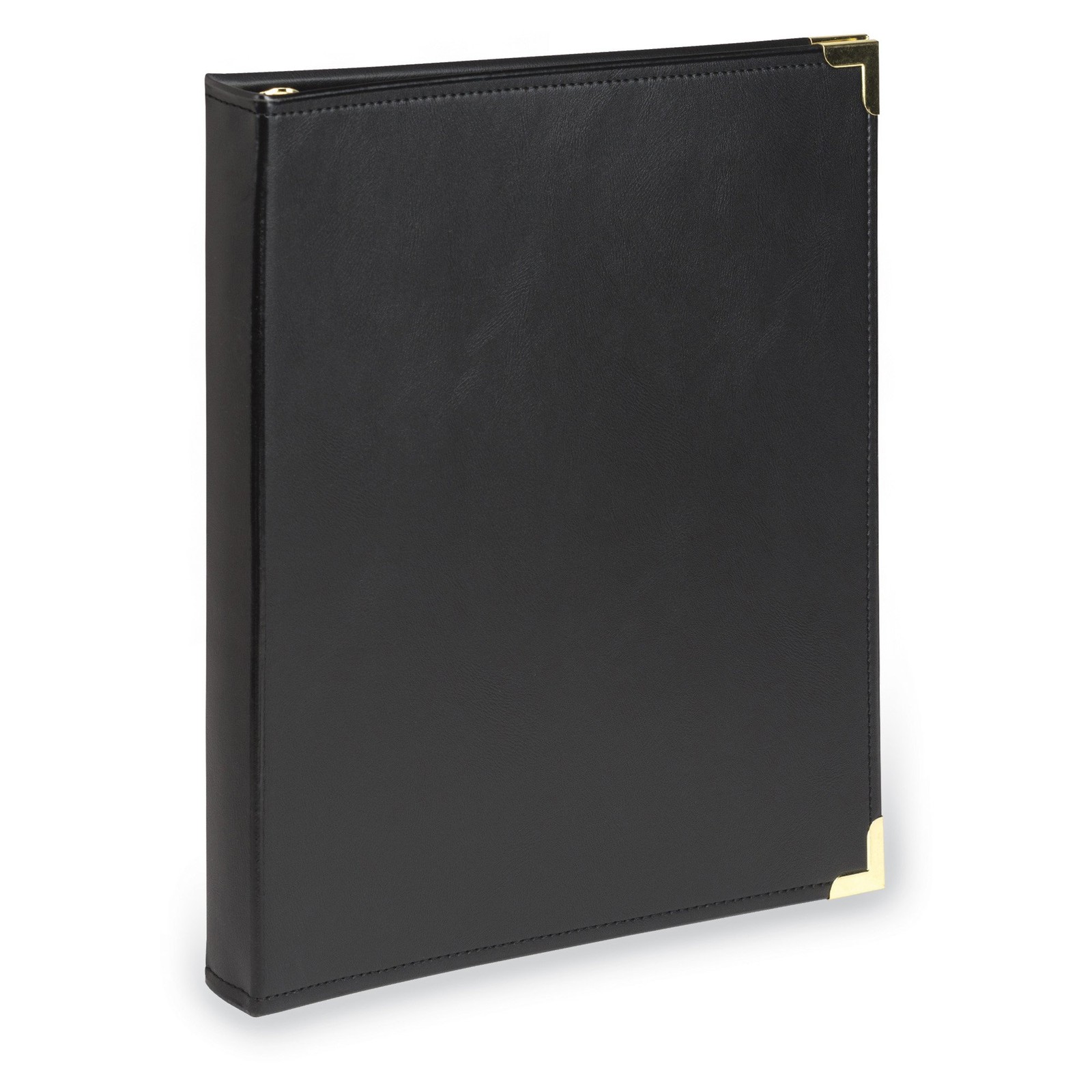 Samsill Classic Collection Leather 3 Ring Binder, Executive 0.5 Inch, Black