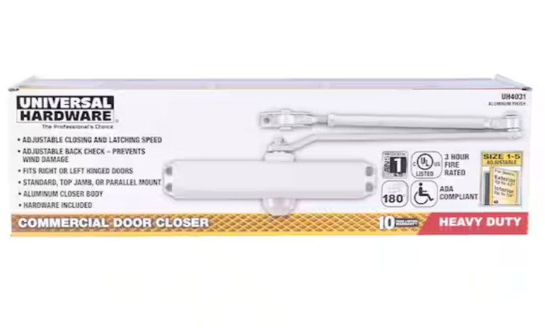 Universal Hardware Heavy Duty Commercial Door Closure BH4031 Aluminum Free Ship