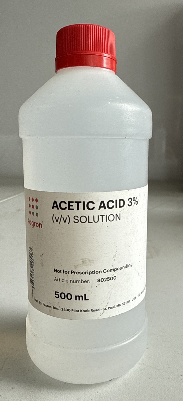 Sealed Fagron Acetic Acid 3% v/v 500ml