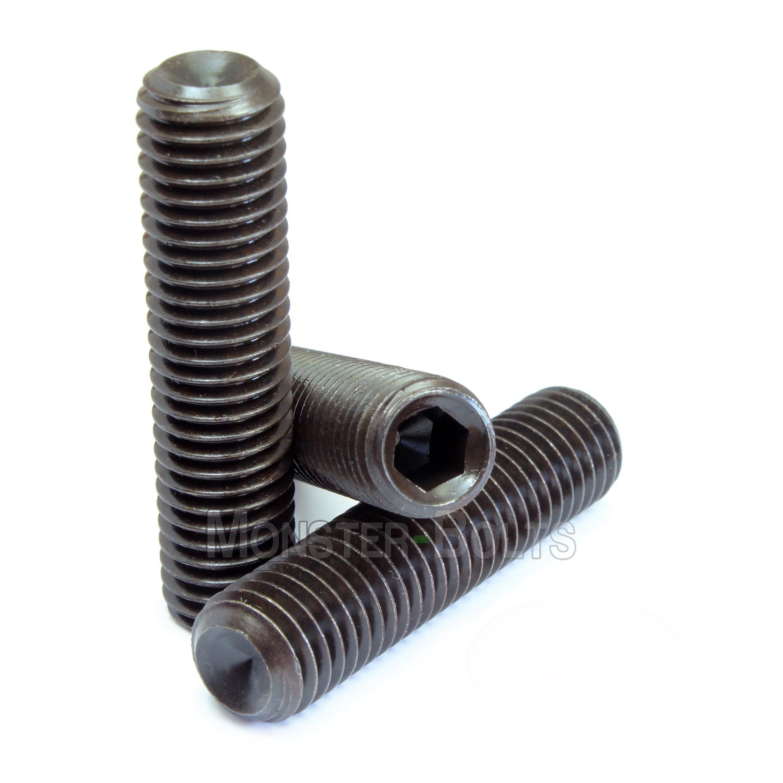 M4 Socket Set Screws w/ Cup Point, 45H Alloy Steel Black Ox DIN 916 / ISO 4029