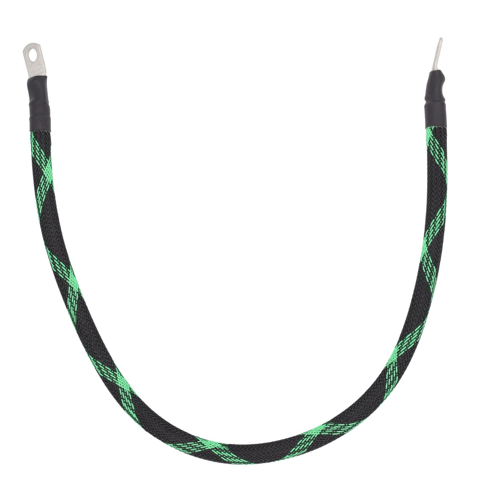 2 AWG Gauge Custom Battery Cable Copper Braided (Black with Neon Green Spyder)