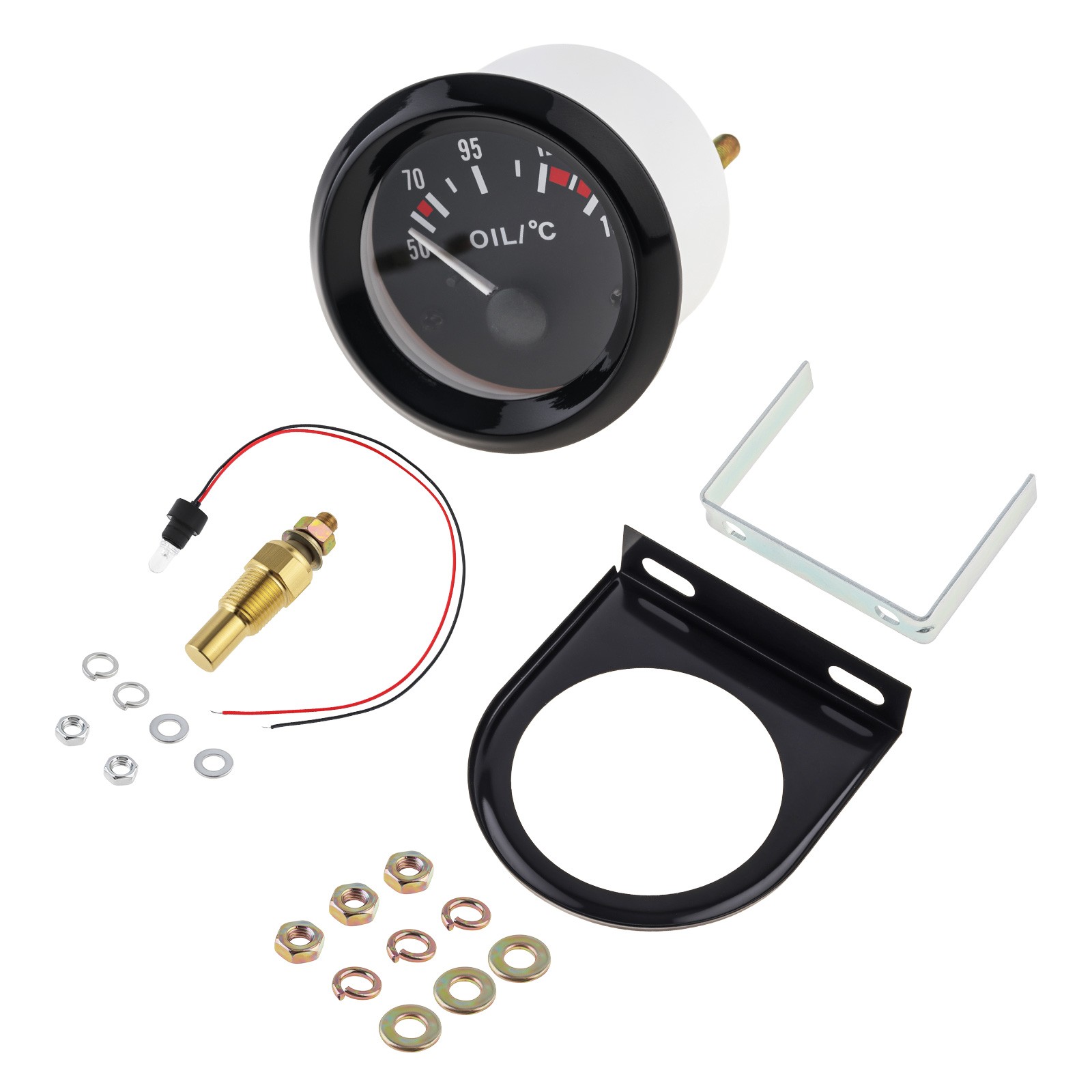 Car Oil Temp Gauge 2″ 52mm Auto Oil Temperature Gauge Meter Celsius Temp Pointer