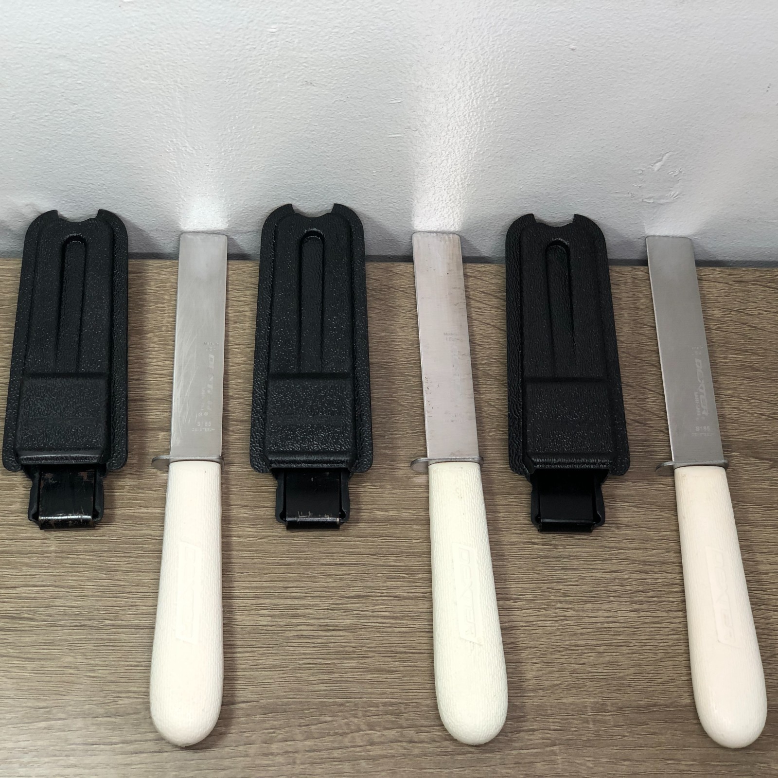 Dexter-Russell S185 Sani-Safe 5in Produce Vegetable Knife Lot of 3 USA Sheaths