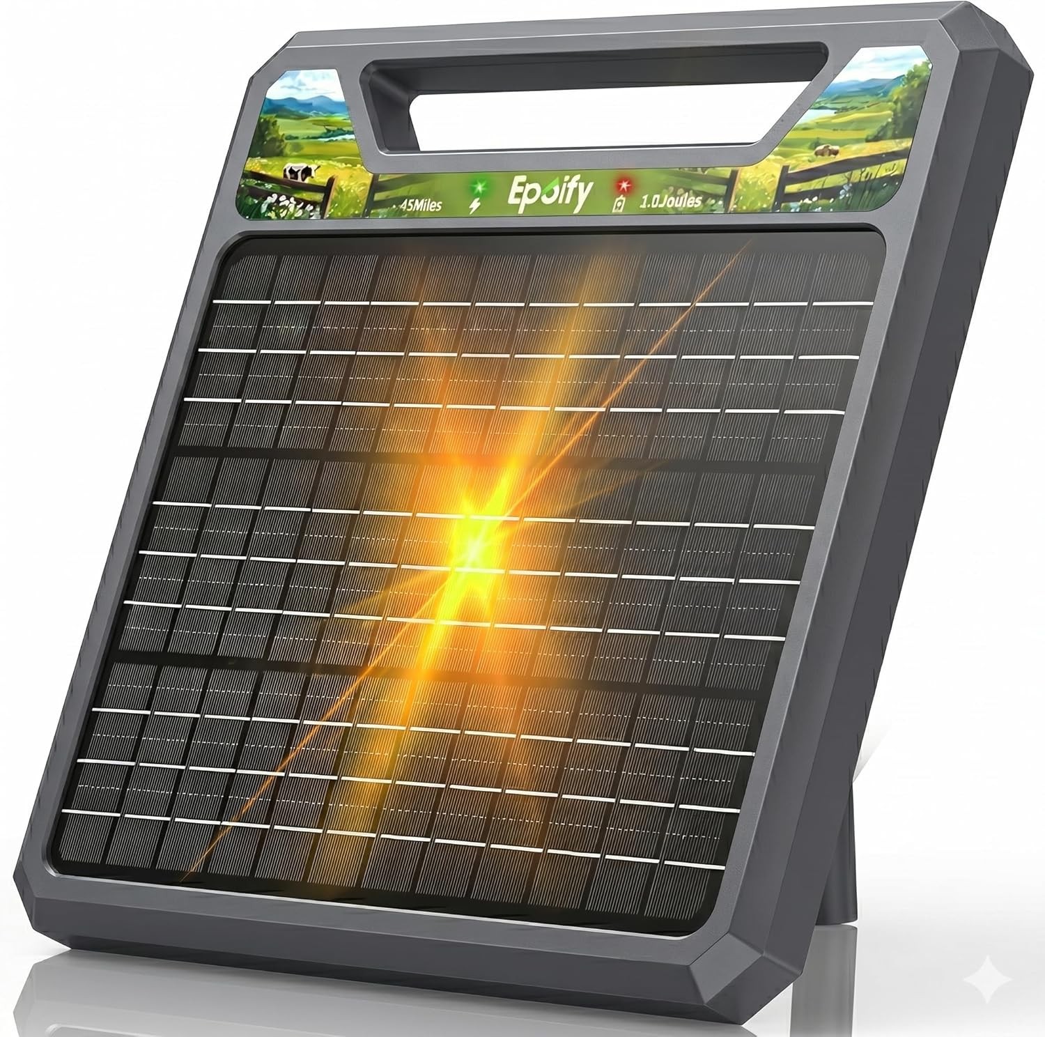Solar Powered w/ Lithium Battery Electric Fence Charger 45 Mile Predator Control