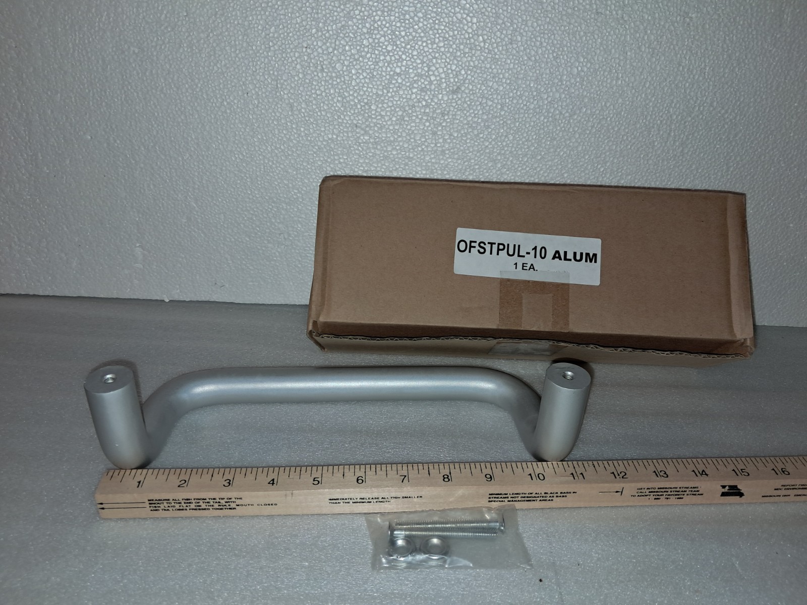 Offset Pull Door Handle Thru-Bolt Aluminum Silver 11″ Length