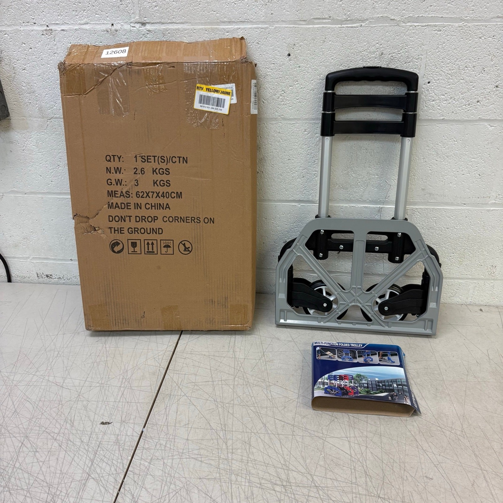 Folding Hand Truck Aluminum Portable Folding Hand Cart 165lbs Capacity Black