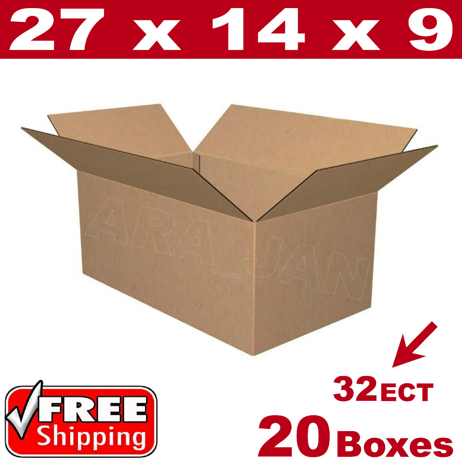 20 – 27x14x9 Cardboard Boxes Mailing Packing Shipping Box Corrugated Carton