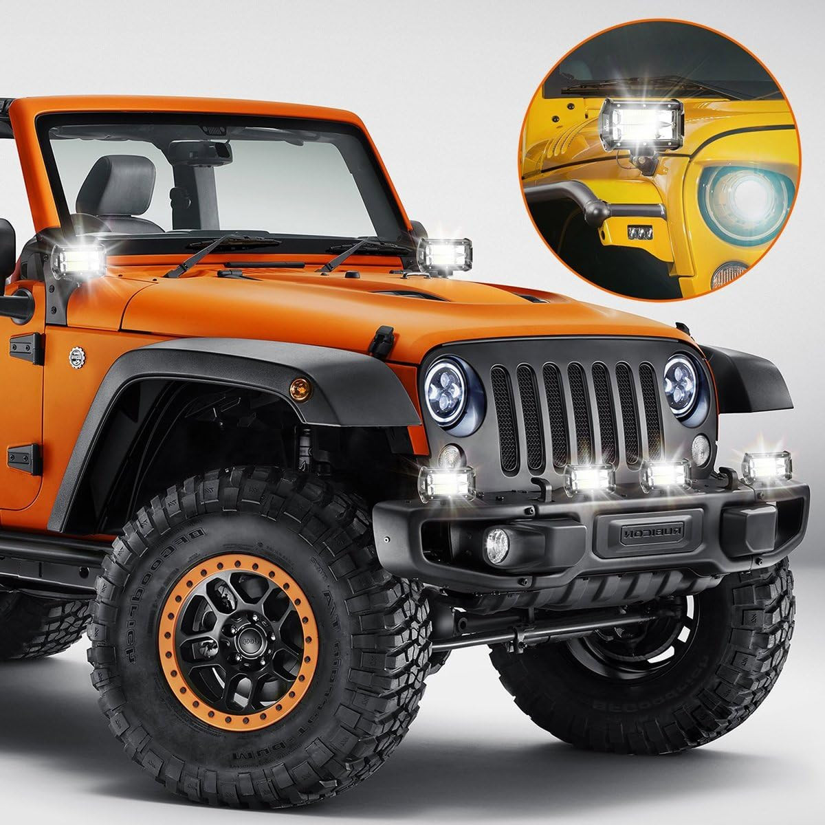 For Truck 60W Flood Light 12V 24V Tractor lights Powerful New 5″ LED Work Lights