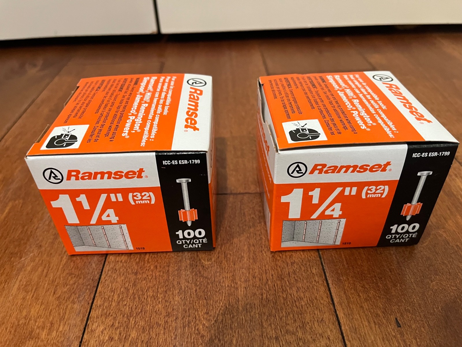 Ramset 1510 Drive Pins 1-1/4 in 2 boxes of 100 ( 200 pins total )