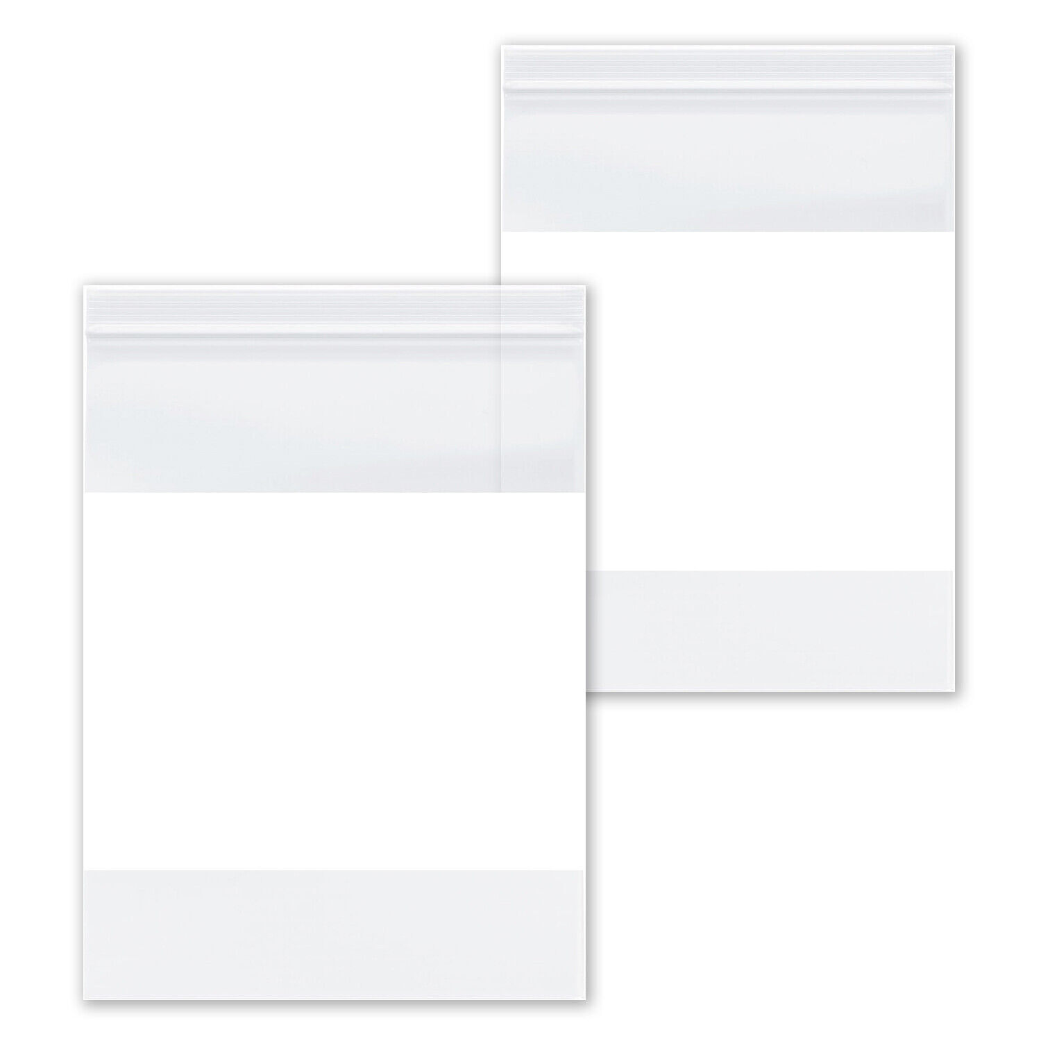 2 Mil Clear Reclosable Poly Bags with White Block Zipper 4″ x 4″ Pack of 1000
