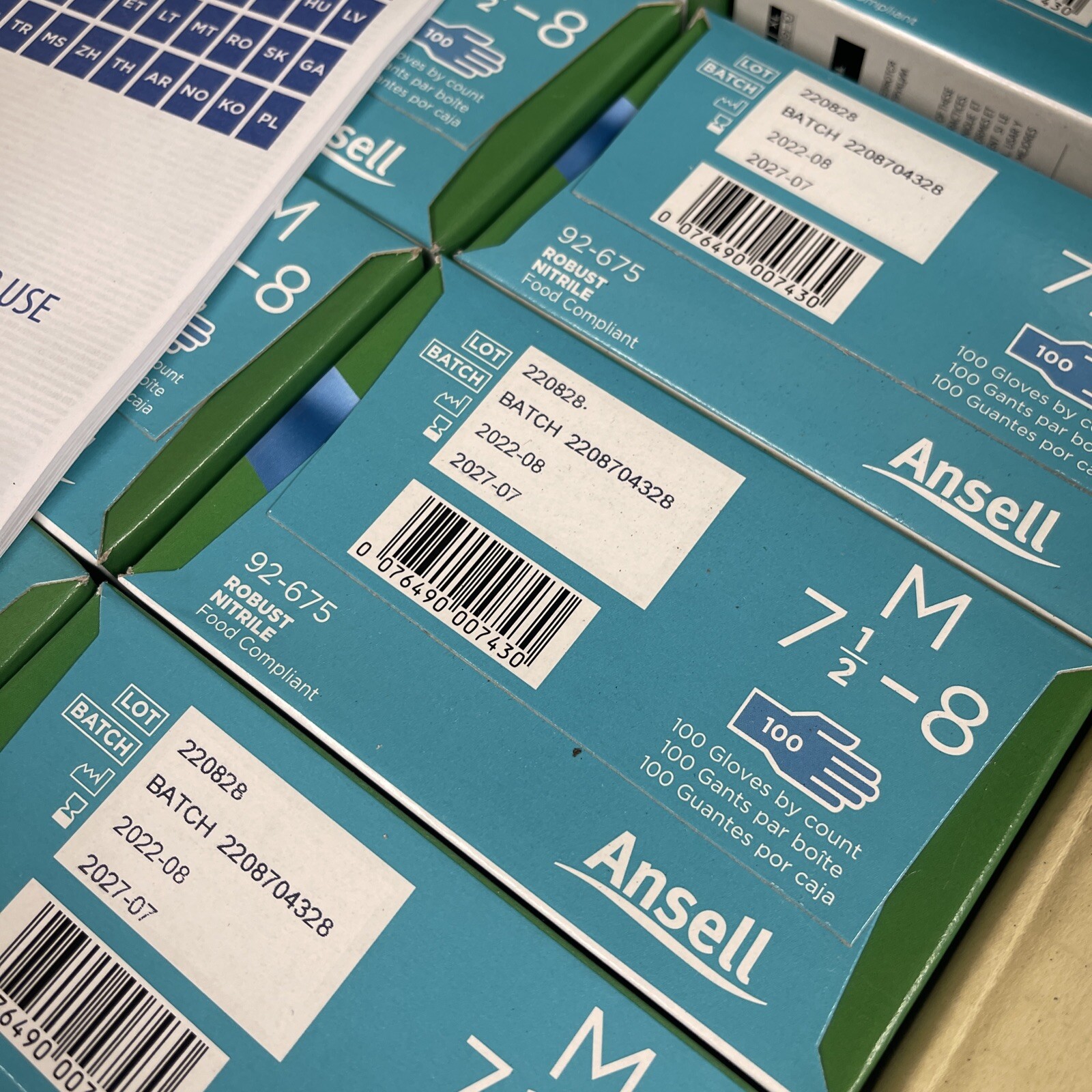 1000/Case Ansell TouchNTuff Nitrile Gloves Size M (7.0-8.0) Brand New