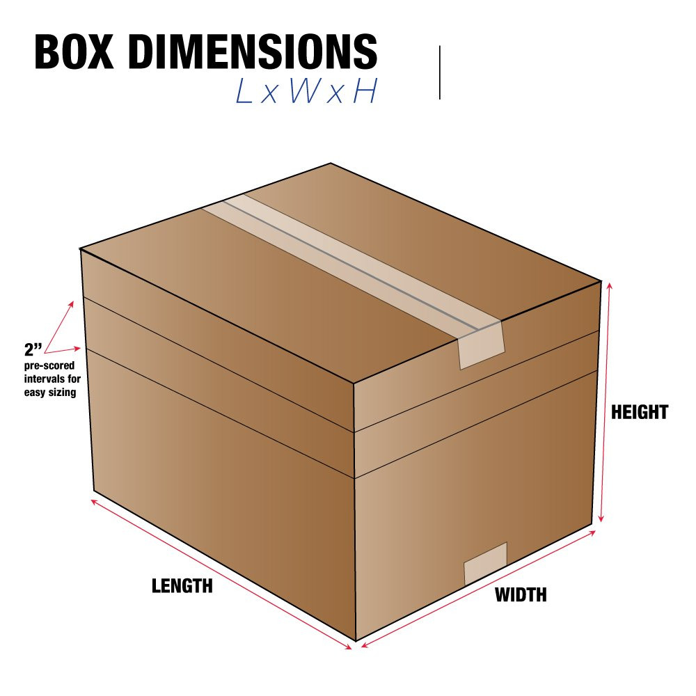 TLMD181812 Multi-Depth Corrugated Boxes, 18″ X 18″ X 12″, Kraft (Pack of 20)