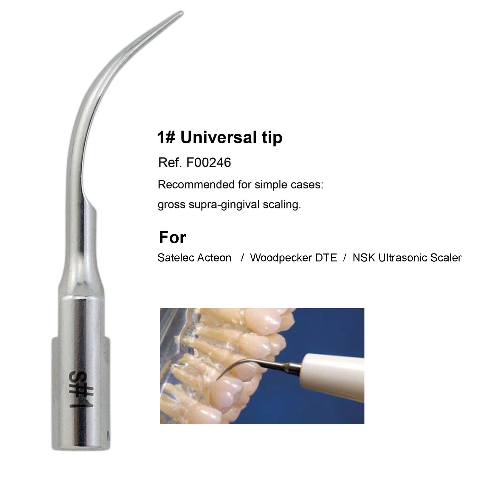 For Satelec Acteon Piezo Scaler Tip H3 10Z #1 Scaling Perio P5 Newtron Suprasson