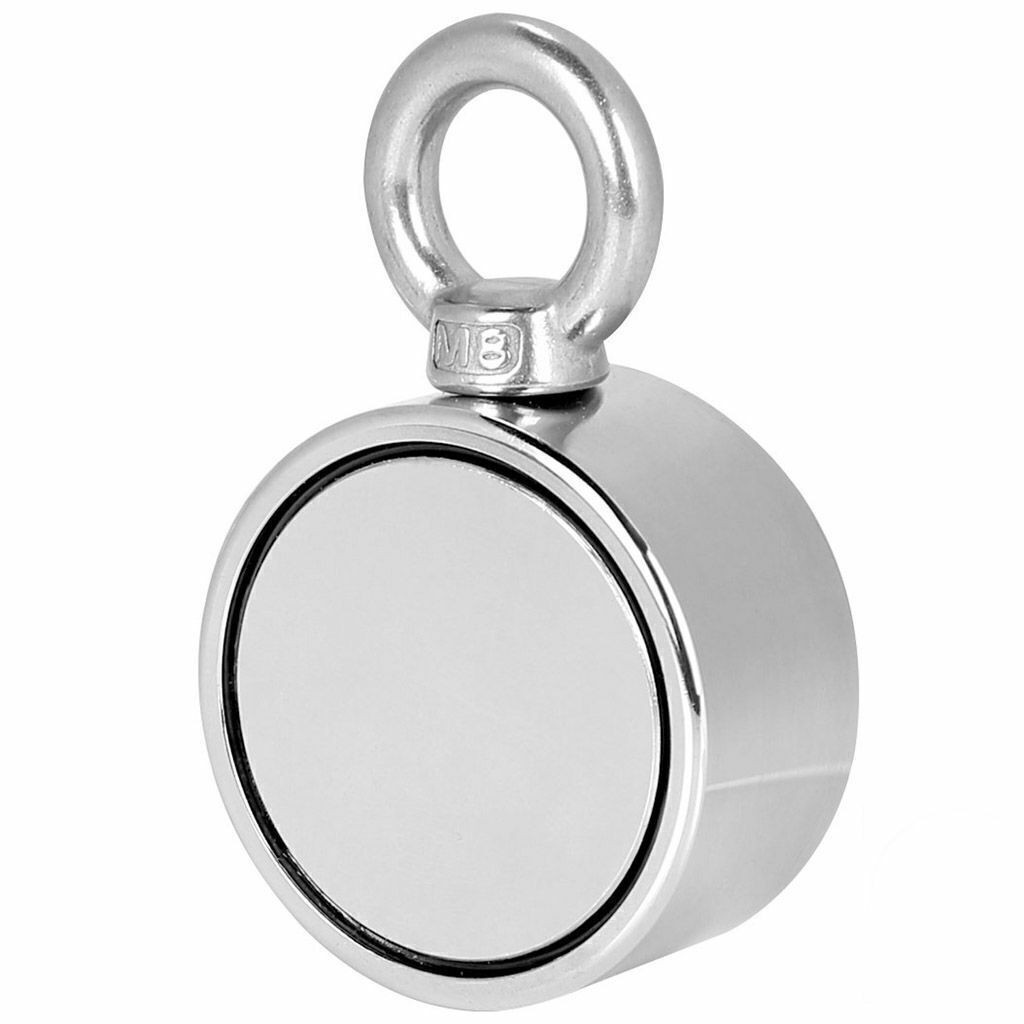 1/5/10Pcs 500LBS Double Sided Fishing Magnet Strong Neodymium Round Thick Hunt