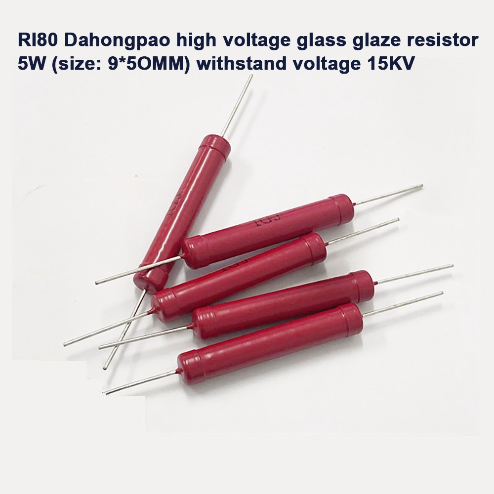 RI80 3/5/10/20/50/100W Power Rated 10R-10G Ohm High Voltage Glaze Resistor New