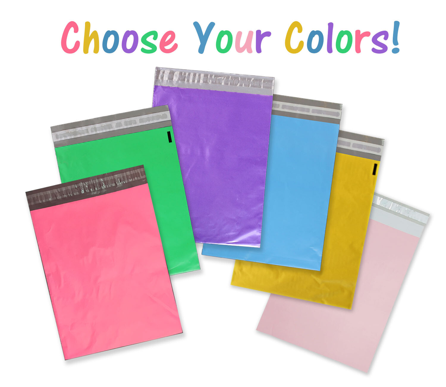 14.5×19, 12×15.5, 10×13, 6 Color Poly Mailers Self Sealing Shipping Bag Envelope