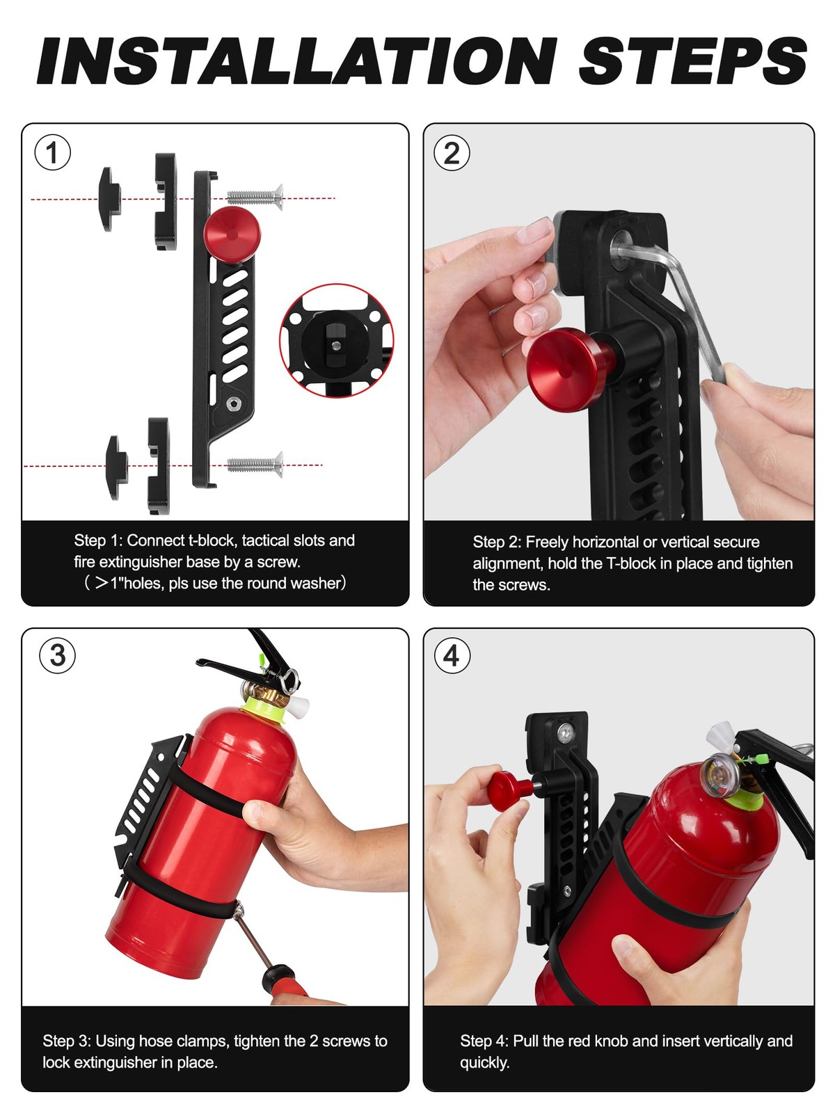 NILKATSS MOLLE Fire Extinguisher Mount Kit – Quick Release Bracket for Tactic…