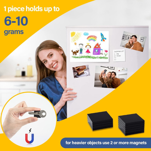 144Pcs Square Magnets Magnetic Tape Strip – Magnet Sheets with Adhesive Backin