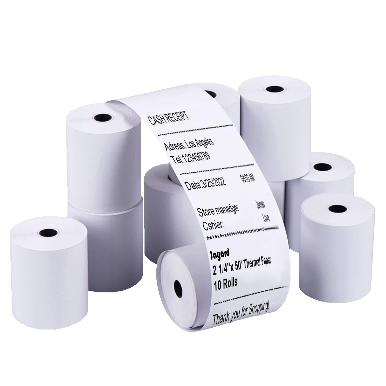 10 Rolls 2 1/4″ x 230′ Thermal Receipt Paper POS Credit Card Cash Register Tape