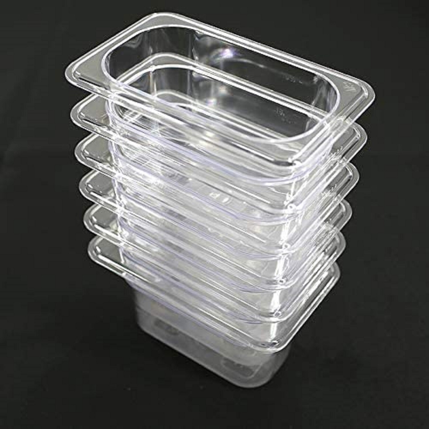 Clivia 6 Pack 1/9 Size Polycarbonate Food Pans 4″ Deep GN Pans without Lid Cover