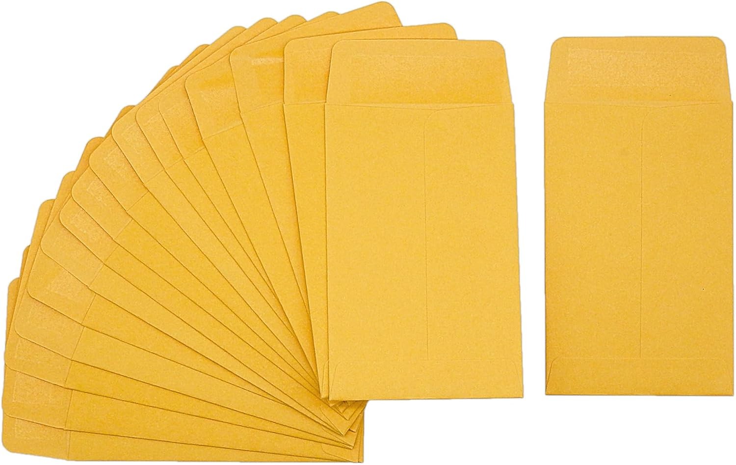 120 Pack Of #1 Small Coin Envelopes 2.25 x 3.5 with Gummed Flap Yellow
