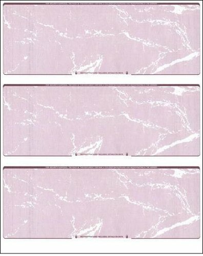 500 Blank Check Stock Paper – 3 Checks On A Page – Burgundy Marble