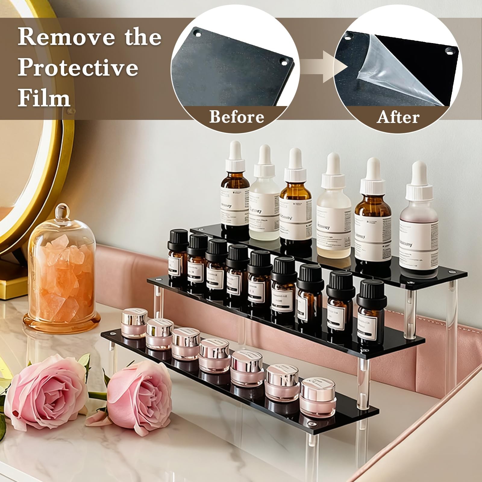 3Tier Acrylic Riser Shelf for Perfume, Cupcake, Funko POP, and Cosmetics