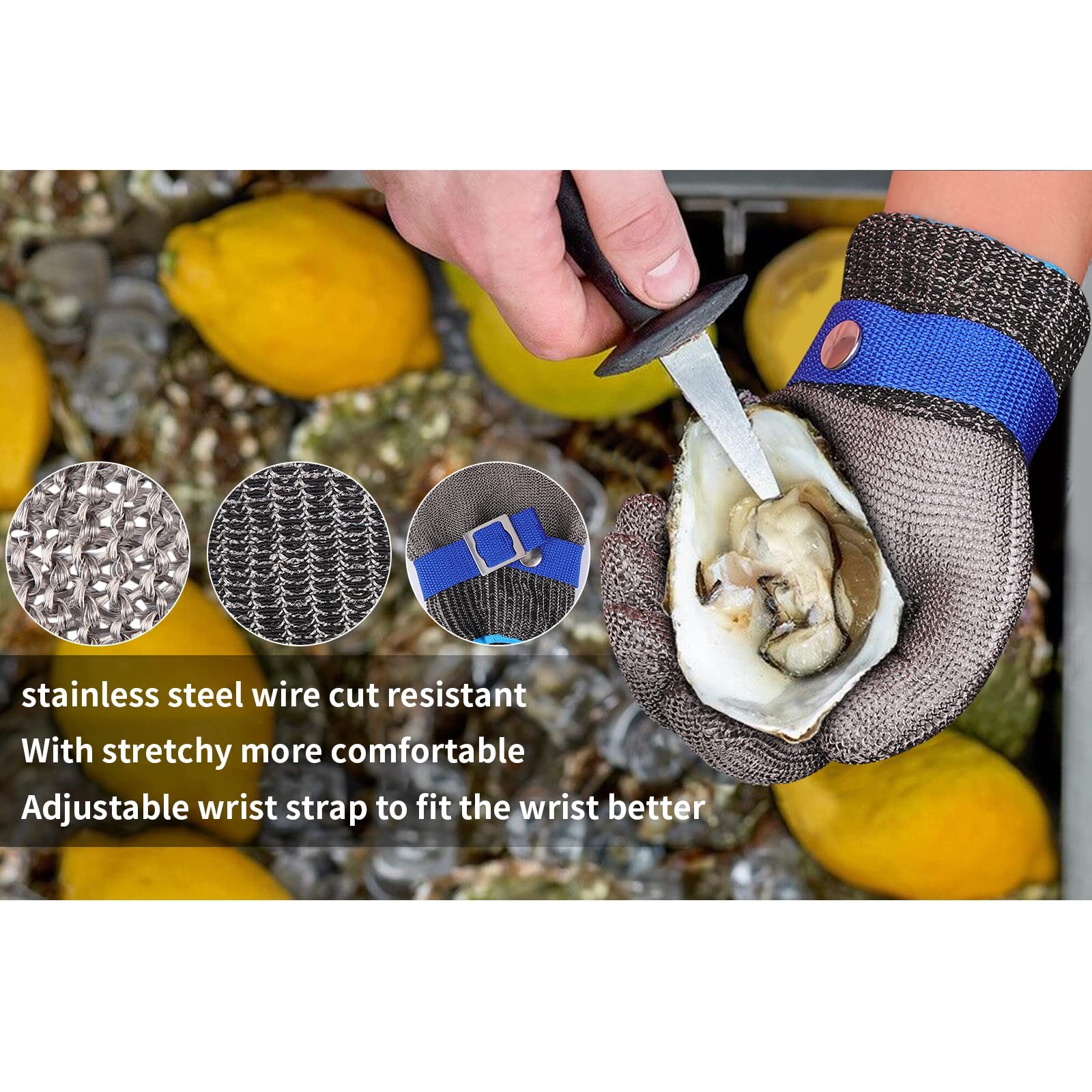 Level 9 Cut Proof Gloves Chainmail Gloves Kitchen Glove For Fish Meat Cutting Wo