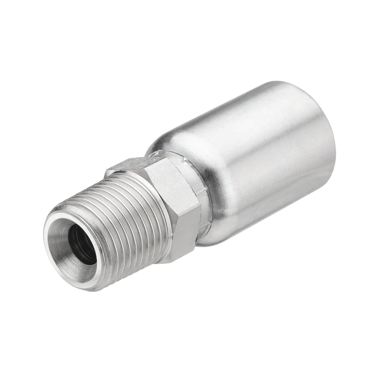 12 Pack 1/2″ Hose x 1/2″ NPTF Male Pipe Thread Hydraulic Hose End Crimp Fittings