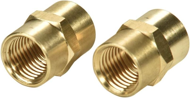 2 Pack 1/4″ X 1/4″ NPT Coupler, Brass Female Pipe Fitting (1/4″ X 1/4″ NPT Femal