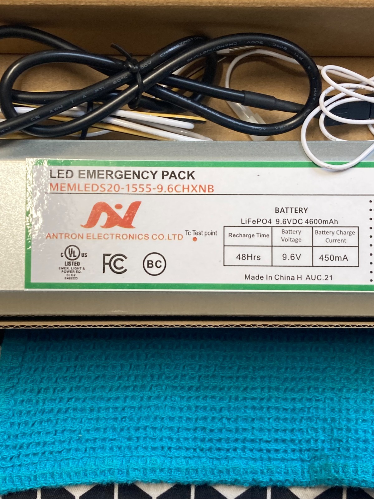 Antron Led Emergency Pack Driver Pack 20w 15-55vdc 380ma memleds20-1555-9.6chxnb