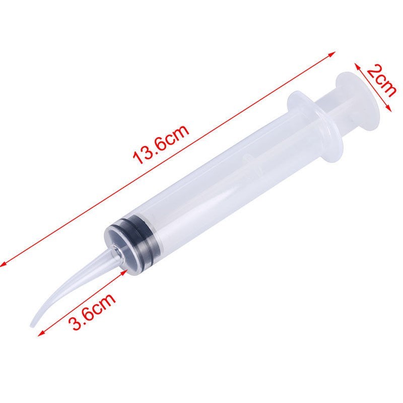 10-500 Pcs Dental Disposable Plunger Irrigation Syringe Curved Tips Fit 12cc
