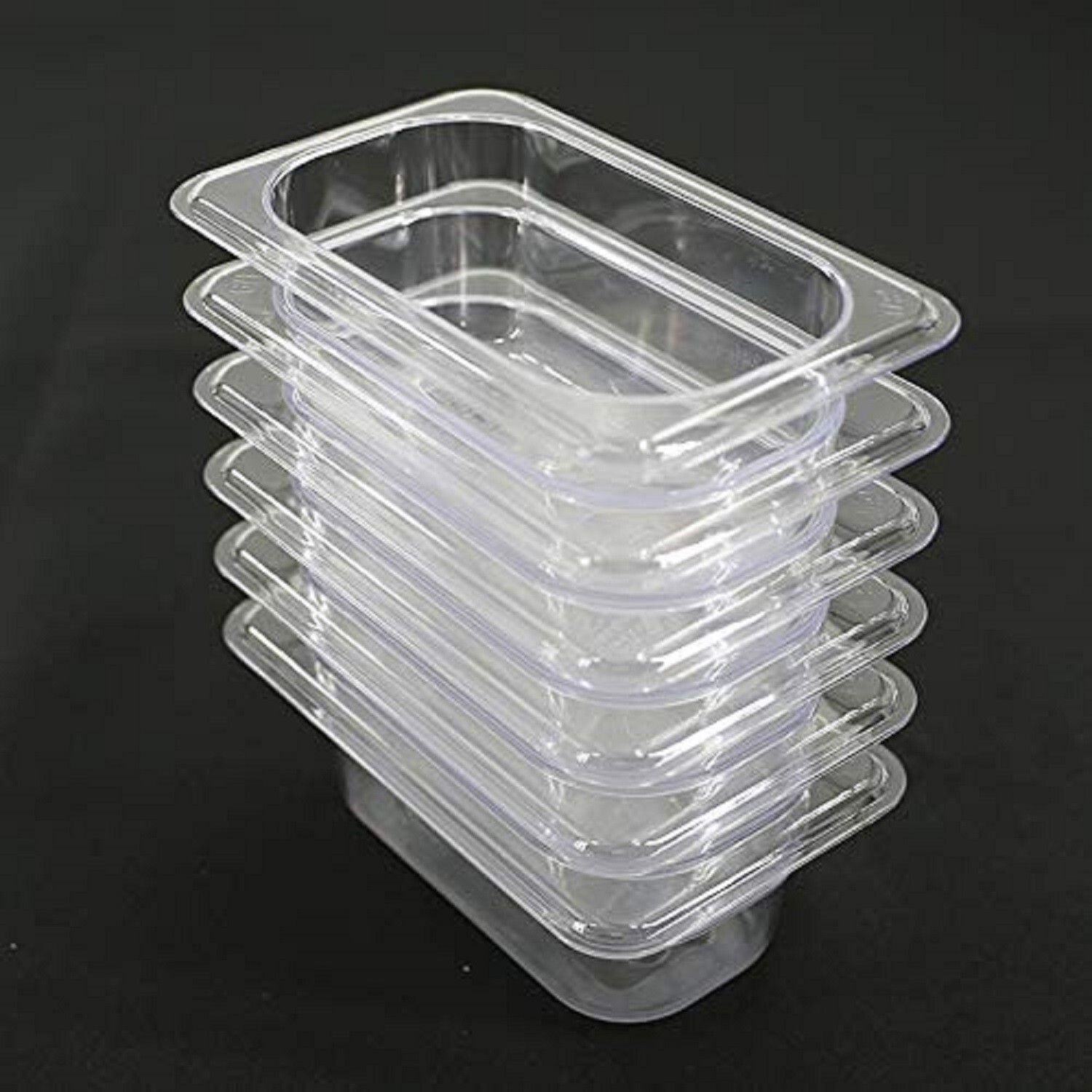 6 Pack 1/9 Size 2.5″ Deep Clear Plastic Steam Prep Table Food Pan Polycarbonate