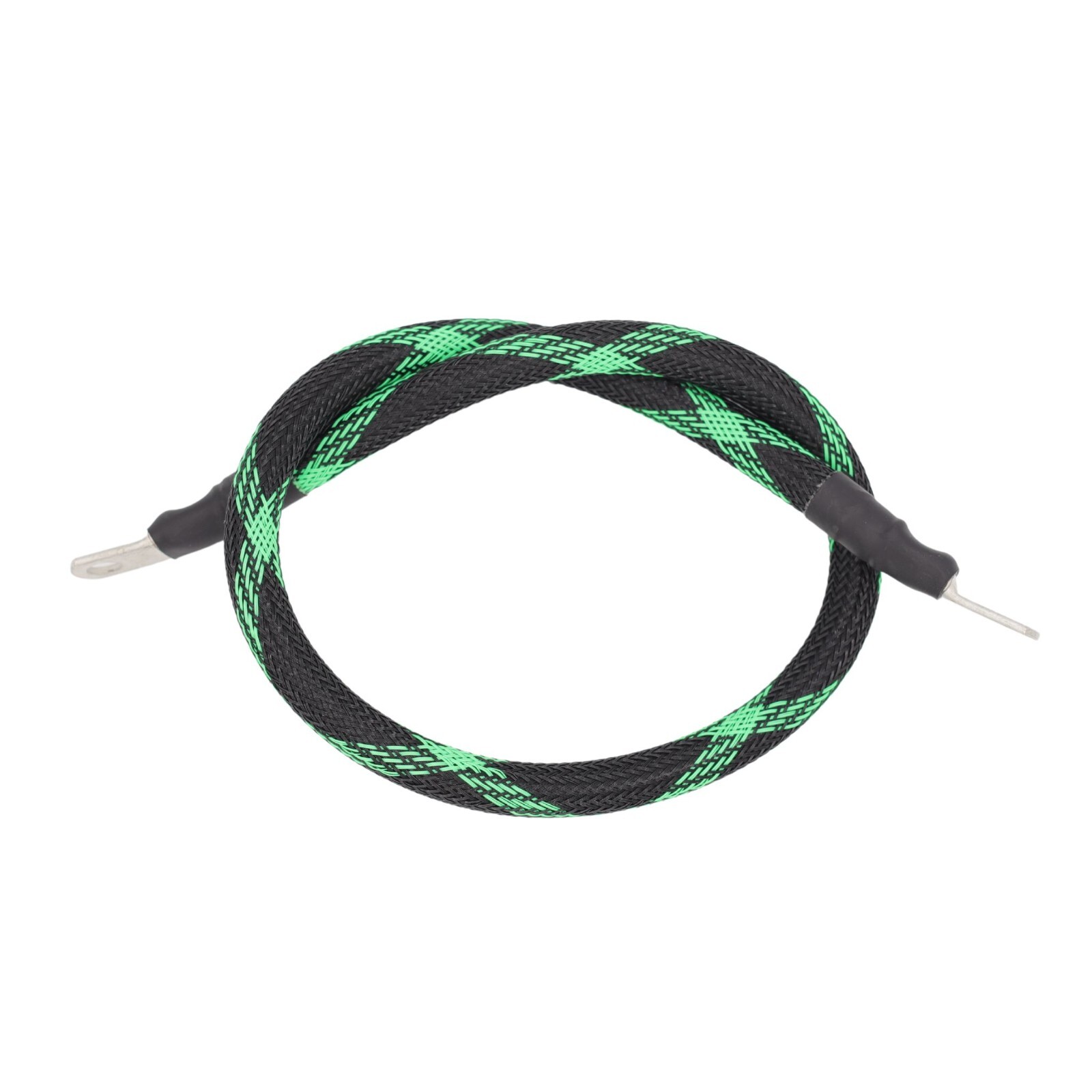 2 AWG Gauge Custom Battery Cable Copper Braided (Black with Neon Green Spyder)