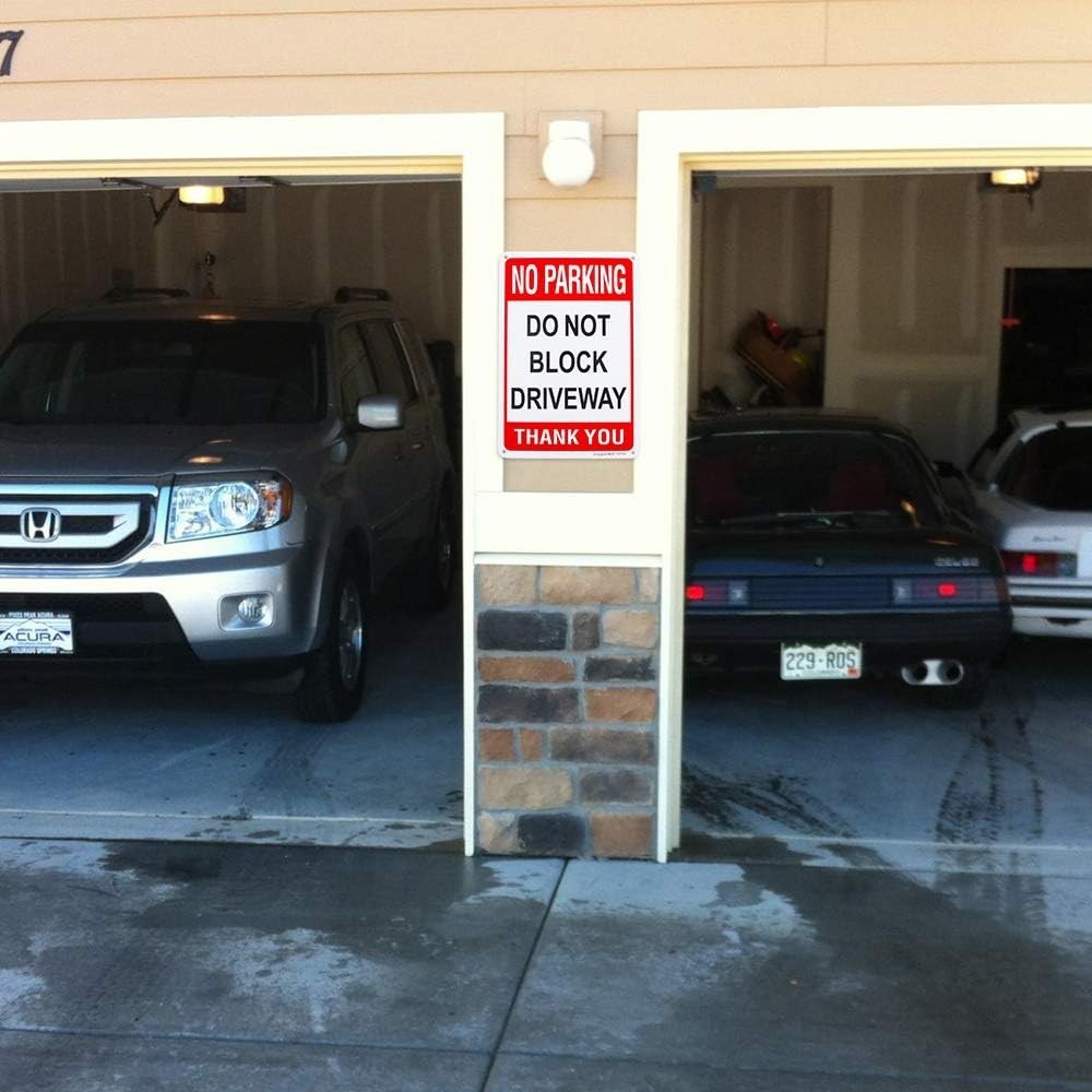 Weatherproof 3 Pack No Parking Do Not Block Driveway Signs – 10″ x 7″ Aluminum