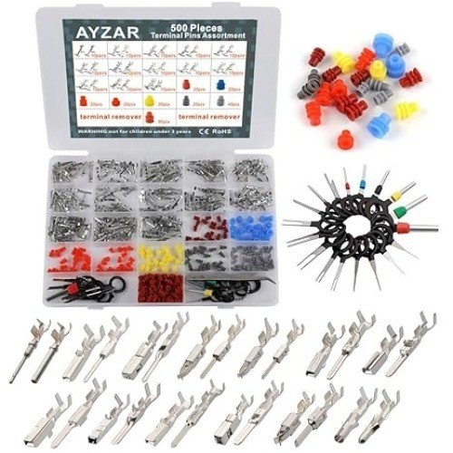 500Pcs Connector Pins Kit Terminal Pin Automotive Car Electrical 1/1.5/1.8/2.2/2