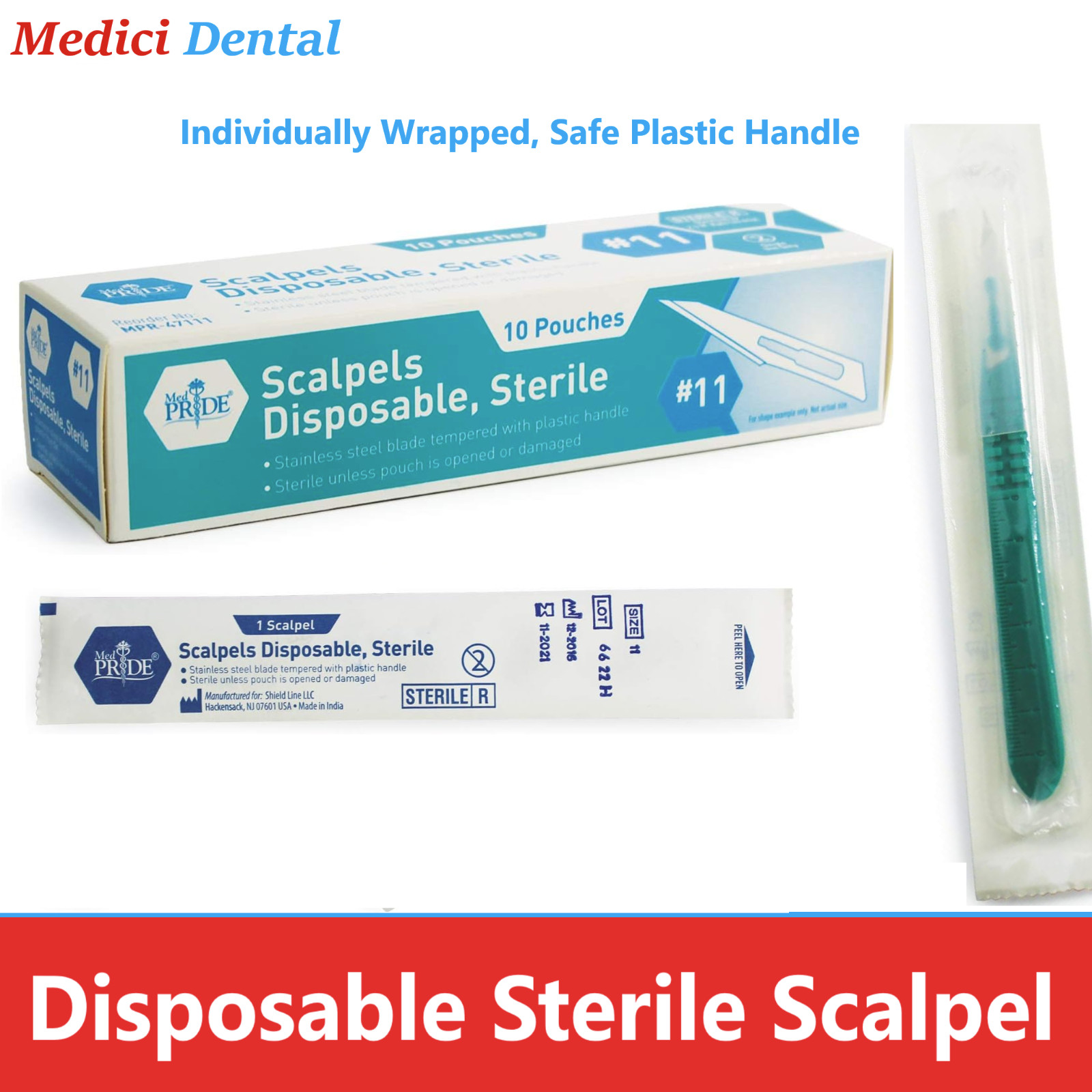 10-100 pcs Stainless Steel Sterile Surgical Scalpel Blades #10, Medpride Balde